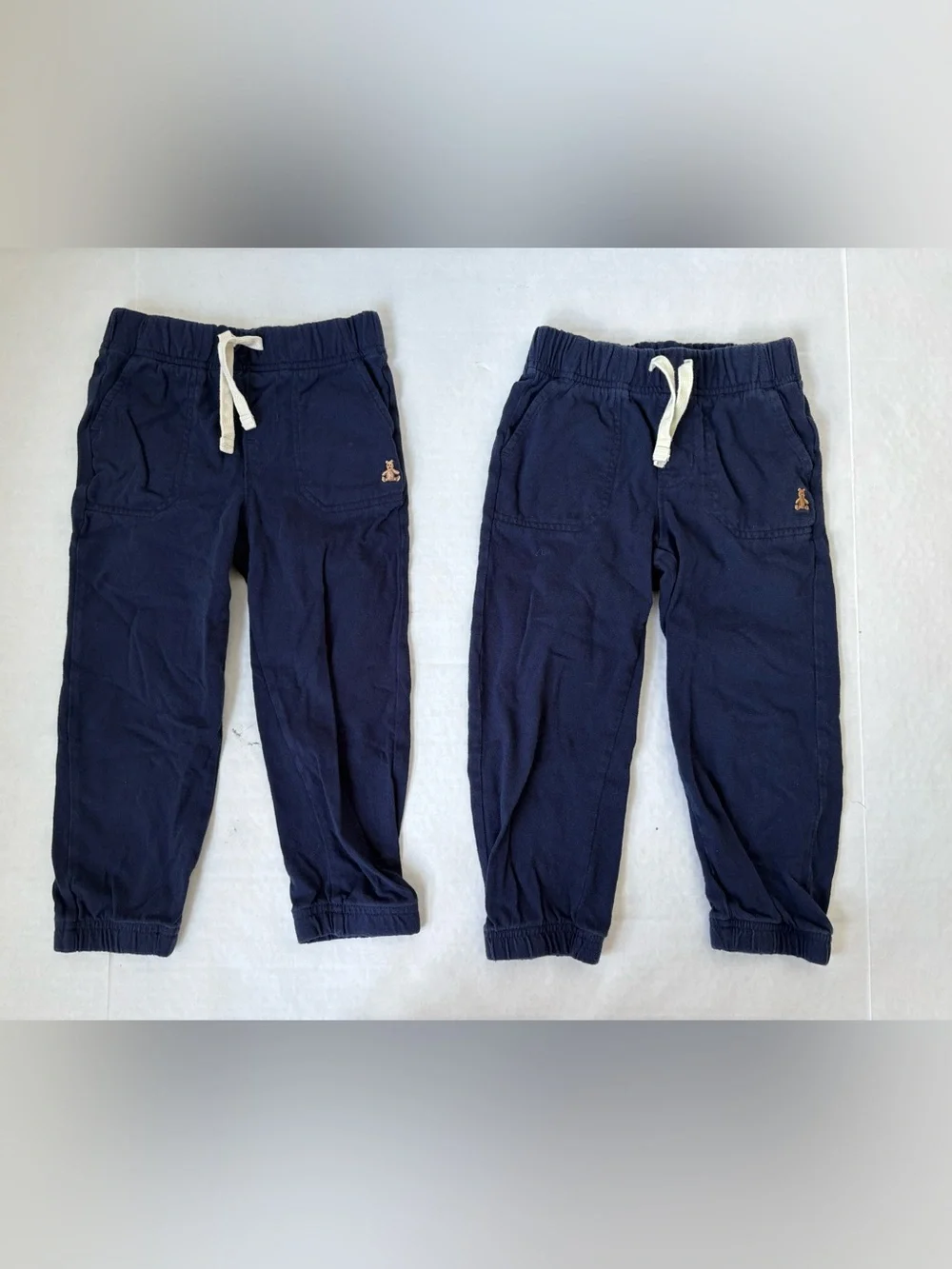 Baby Gap Set 2 Navy Blue Joggers Pants Sz 3 Yrs Toddler Boy 100% Cotton Pull On